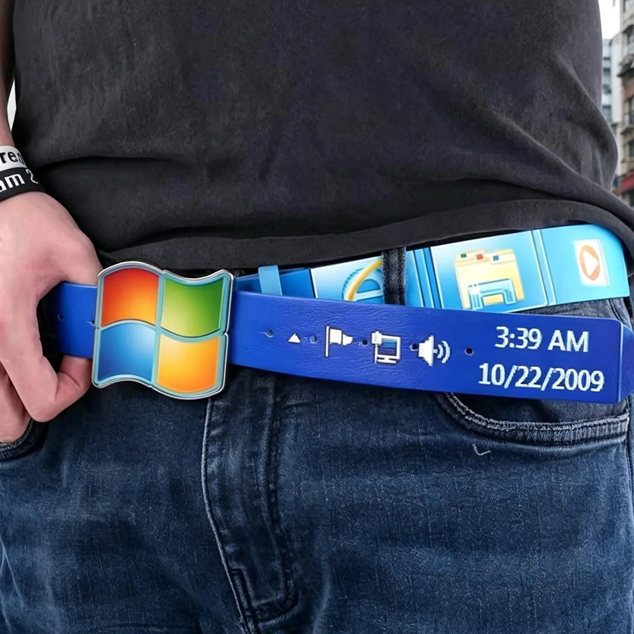 Tech Wear Accessories - Retro Masaüstü UI Baskılı Pin Tokalı