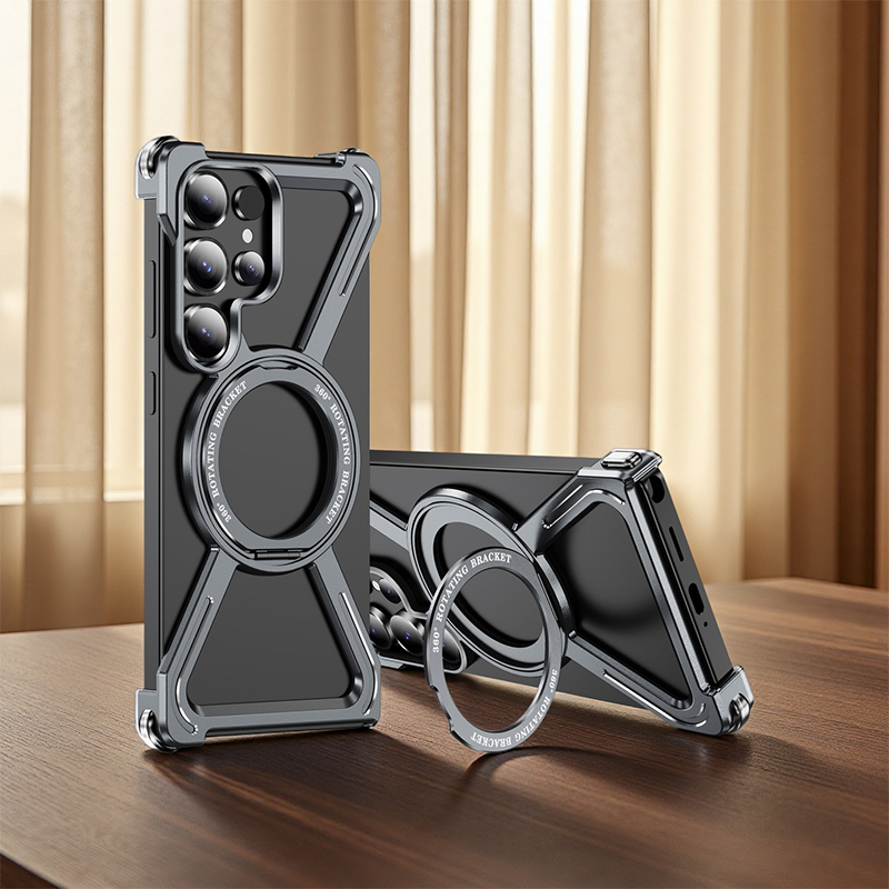 Phone Stand Aluminum - Manyetik Döner Braketli Düşmeye Karşı Telefon