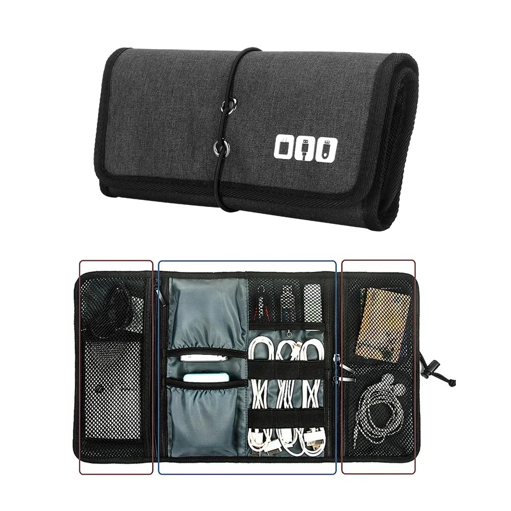 Tech Accessories Travel Organizer Pouch - Elektronik Düzenleyici Kablo Kılıfı, Seyahat Kablosu