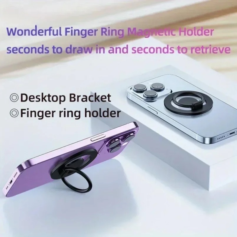 Phone Stand Aluminum - Çift Taraflı Manyetik Telefon Standı 360