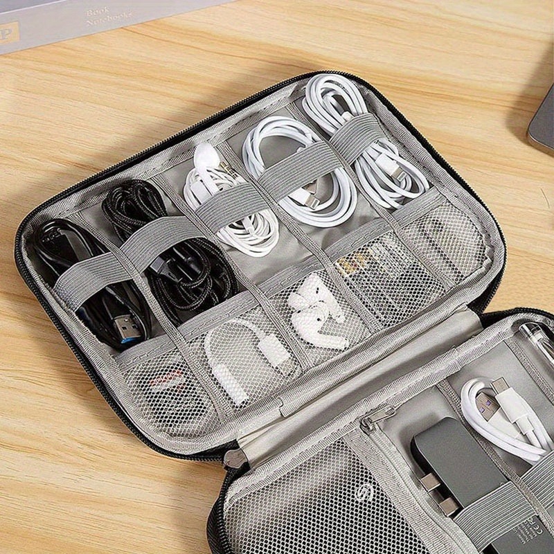 Tech Accessories Travel Organizer Pouch - Çok Cepli Elektronik Aksesuar Kutusu -