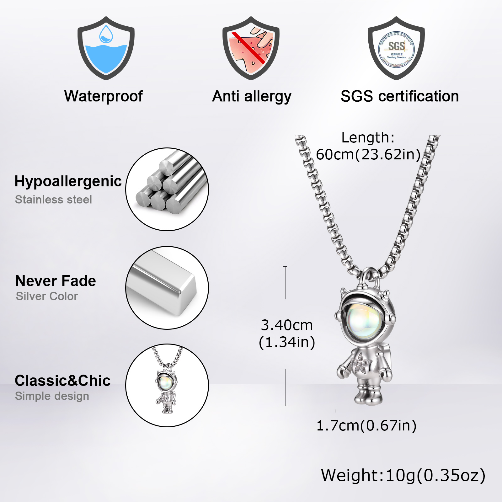 Vnox Paslanmaz Çelik Uzay Adam - Tech Wear Accessories incelemesi ve fiyatı